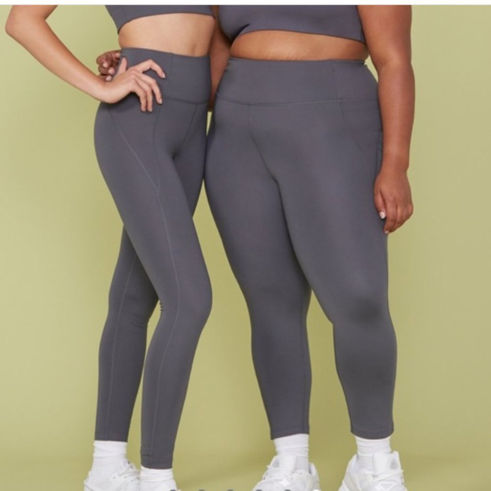 Girlfriend Collective High Rise Compressive Gray Leggings Small Full Length